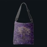 Tree of life -Yggdrasil Amethyst and Gold Crossbody Bag<br><div class="desc">Tree of life -Yggdrasil Amethyst and Gold</div>