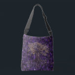 Tree of life -Yggdrasil Amethyst and Gold Crossbody Bag<br><div class="desc">Tree of life -Yggdrasil Amethyst and Gold</div>