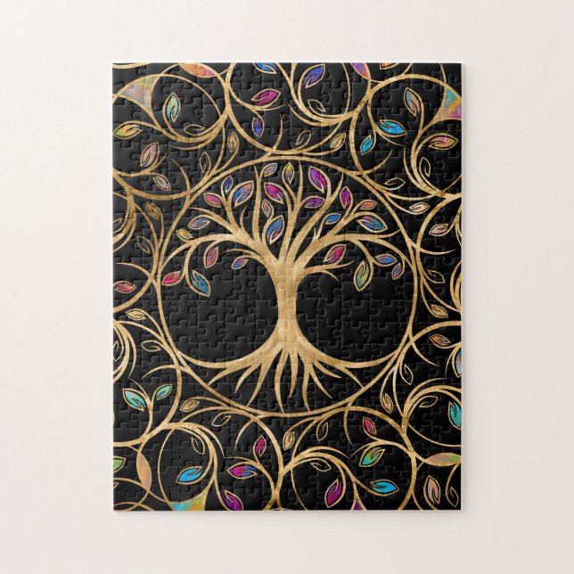 Tree of life - Yggdrasil - colourful leaves Jigsaw Puzzle (Vertical)