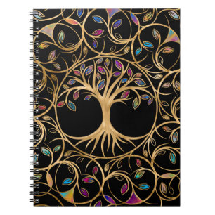 Tree of life - Yggdrasil - colourful leaves Notebook