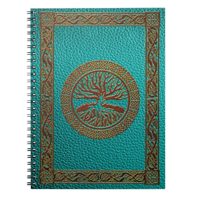 Tree of life  -Yggdrasil  - Embossed Faux Leather Notebook (Front)