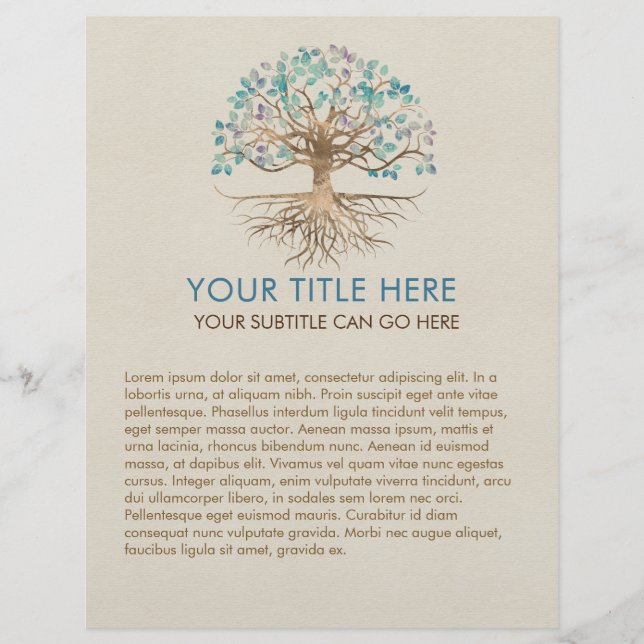 Tree of life - Yggdrasil - Gold and Painted Leaves Flyer (Front)