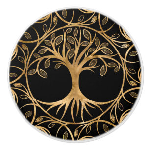 Tree of life - Yggdrasil Mandala frame Ceramic Knob