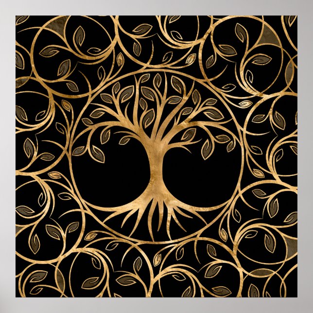 Tree of life - Yggdrasil Mandala frame Poster (Front)