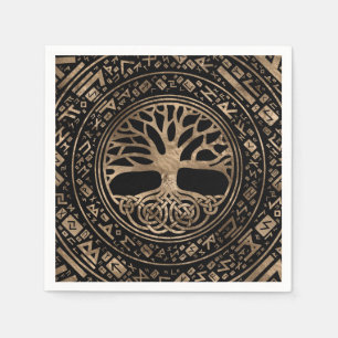 Tree of life -Yggdrasil Runic Pattern Napkin