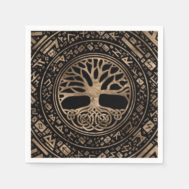 Tree of life -Yggdrasil Runic Pattern Napkin (Front)