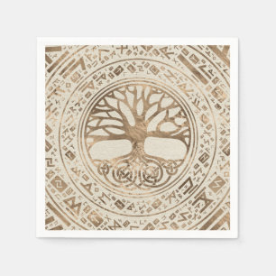 Tree of life -Yggdrasil Runic Pattern Napkin