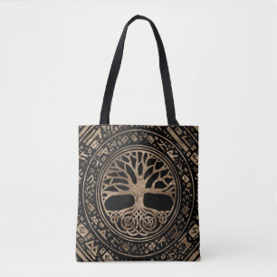Tree of life -Yggdrasil Runic Pattern Tote Bag