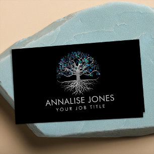 Tree of life - Yggdrasil - Silver and Abalone Business Card