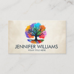 Tree of life - Yggdrasil - Watercolor ink  Business Card