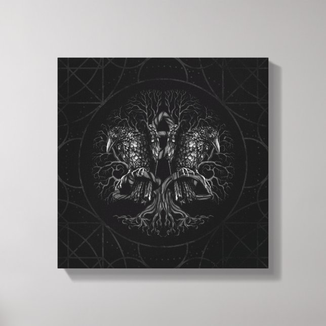 Tree of life -Yggdrasil with ravens Canvas Print (Front)