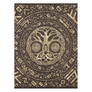 Tree of life -Yggdrasil with Trinity Knot Tablecloth