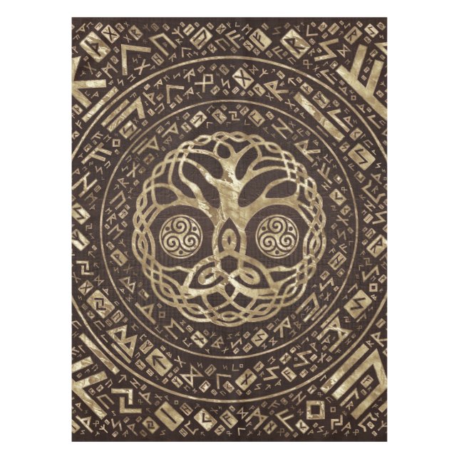 Tree of life -Yggdrasil with Trinity Knot Tablecloth (Front)