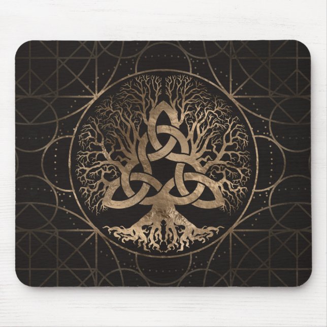Tree of life -Yggdrasil with Triquetra Mouse Mat (Front)