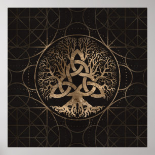 Tree of life -Yggdrasil with Triquetra Poster