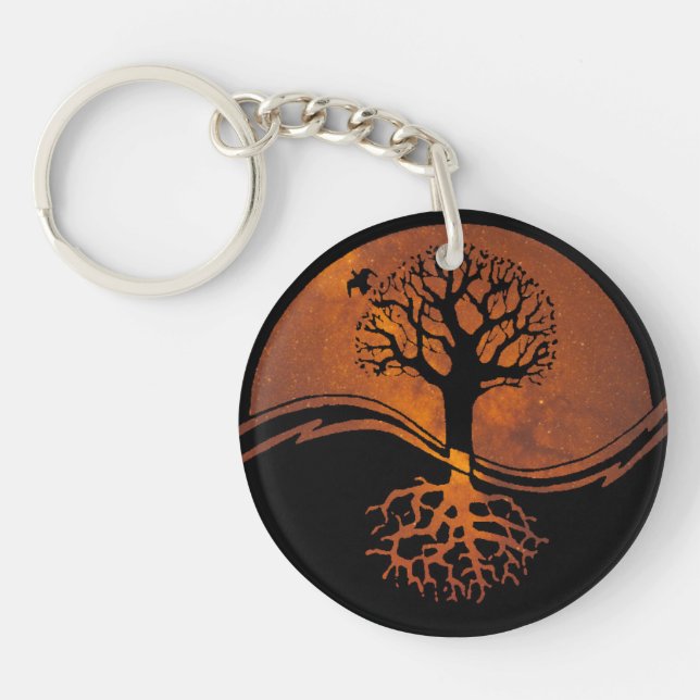 Tree of Life Yin Yang Key Ring (Front)