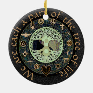 Tree of Life Yin Yang Peace Ceramic Tree Decoration