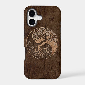 Tree of Life Yin Yang with Wood Grain Effect