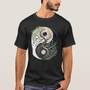 Tree Of Life Yin Yang Yoga Nature Balance Art T-Shirt