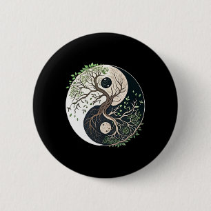 Tree Of Life Yin Yang Yoga Nature Lance Art 6 Cm Round Badge