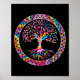 Tree Of Life Yoga Chakra Astrology Yggdrasil Celti Poster