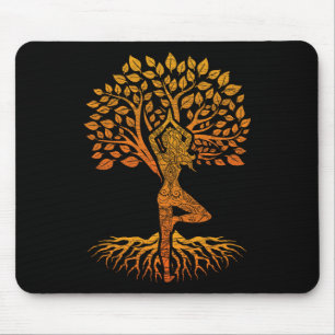Tree Of Life Yoga Chakra Haka, Clic Fit, Round Nec Mouse Mat