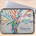 Tree of Life Yoga Instructor  Laptop Sleeve<br><div class="desc">This decorative laptop sleeve features a rainbow coloured mosaic tree on a pale grey background. 
Easily customisable.
Original Mosaic © Michele Davies.</div>