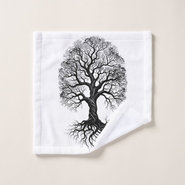 Tree of Life Zen Bathroom Towel Set (Wash Cloth)