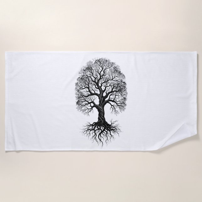Tree of Life Zen Beach Towel (Front)