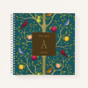 Tree of Living Treasures Monogrammed Square Notebook