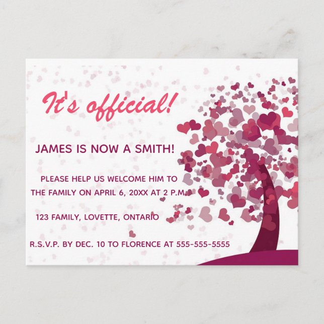 Tree of Love Adoption Celebration Invitation (Front)