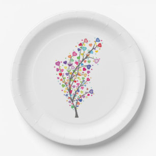 Tree of Love and Harmony Paper Plate