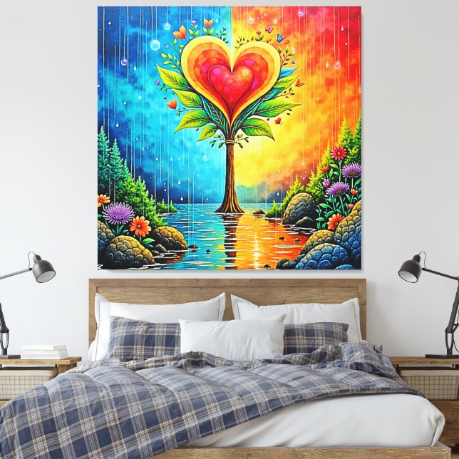 Tree of Love and Life Design Canvas Print (Insitu(Bedroom))