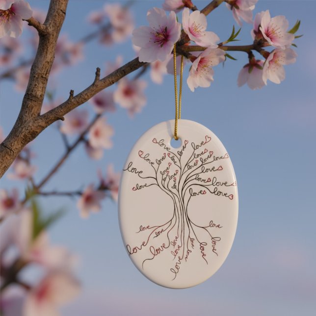 Tree of Love Cute Meaningful Personalised Photo Ceramic Tree Decoration (Creator Uploaded)