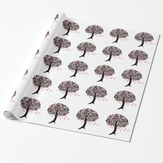 Tree of Love Gift Wrap (Unrolled)