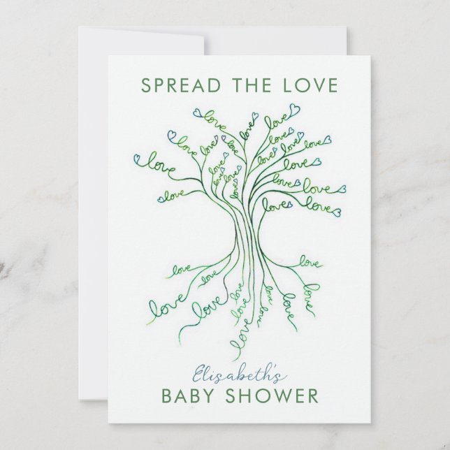   Tree of Love Meaningful Personalised Baby Shower Invitation (Front)