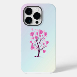 Tree of Love Tree of Hearts Pink Pastel Watercolor iPhone 14 Pro Case
