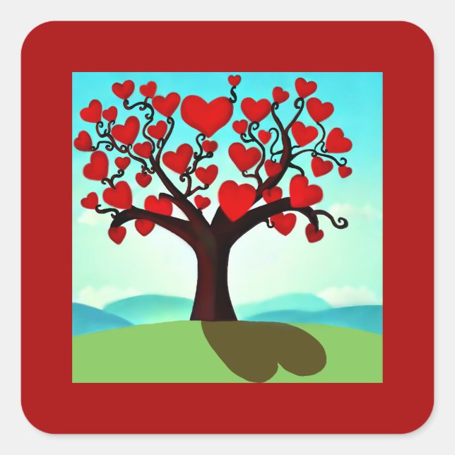 Tree of love - tree of love square sticker (Front)