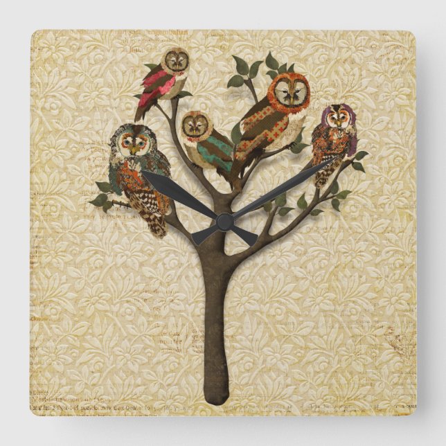 Tree of Owls Wall Clock (Front)