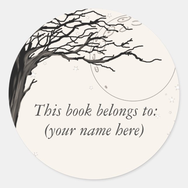 Tree, old newspaper quality classic round sticker (Front)