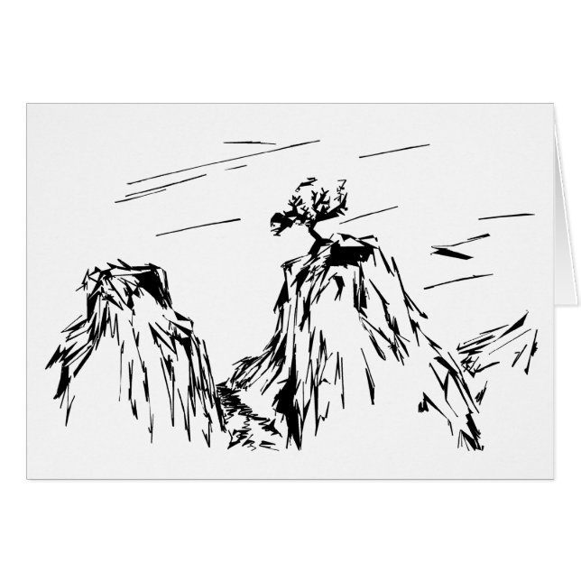 Tree On Cliff (blank inside) (Front Horizontal)