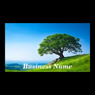 Tree on Hill Against Clear Blue Sky Business Card