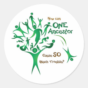Tree One Ancestor Classic Round Sticker