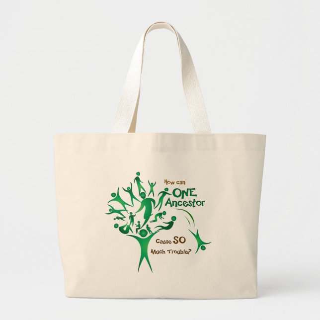 Tree One Ancestor Large Tote Bag (Front)
