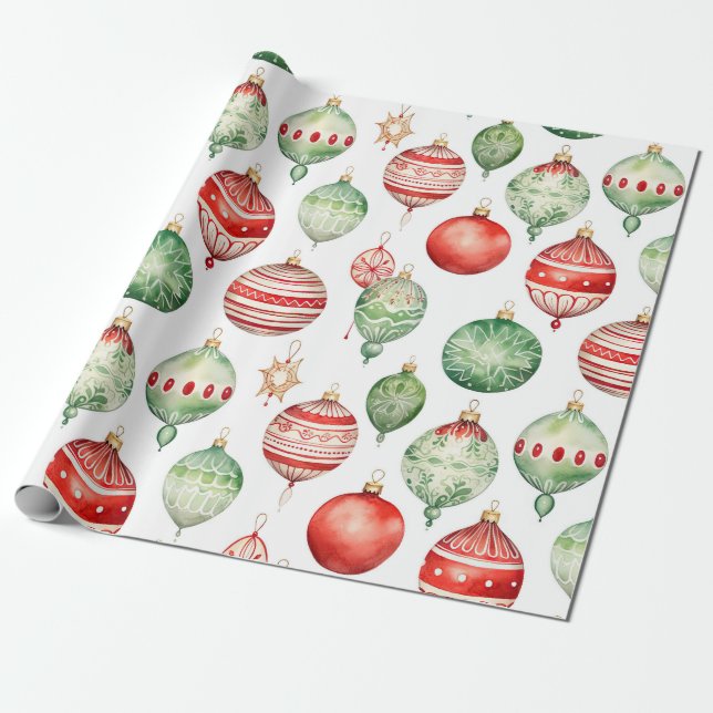 Tree Ornament Wrapping Paper! Paper (Unrolled)