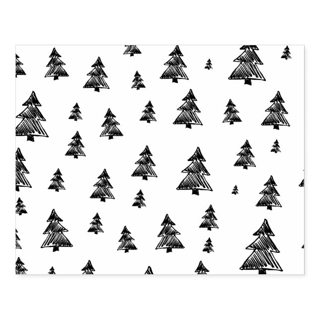 Tree pattern Christmas Rubber Stamp (Imprint)