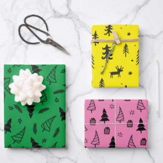 Tree Pattern Christmas Wrapping Papers Paper Sheet