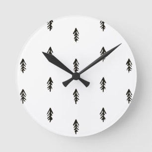 Tree pattern round clock