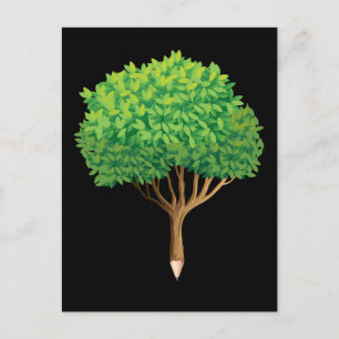 Tree Pencil Inspirational Nature Lover Artist Postcard