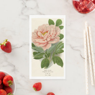 Tree Peony – Elegant Vintage Botanical Design Napkin